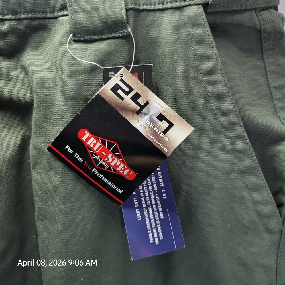 Tru-Spec 24-7 Series Tactical Pants Mens 38x30 Olive Green Cargo Ripstop New - Picture 9 of 12